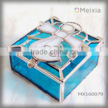MX160079 tiffany style stained glass keepsake jewelry box
