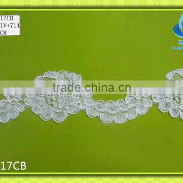 Embroiedered Jacquared lace trim CJL017CB