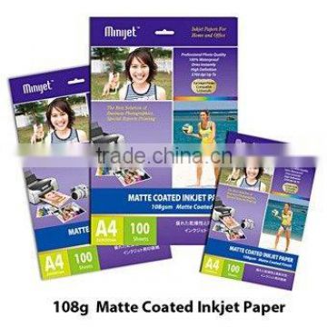 Professional Matte Coated Inkjet Photo Paper & Photo Paper 108G~300G