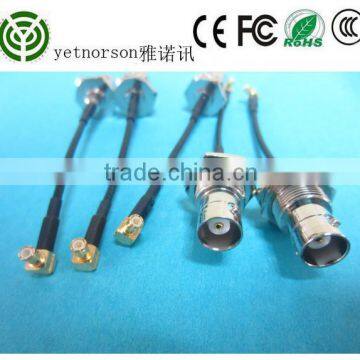 pigtail coaxial cable with connector N Female to right angle mmcx rg179 cable assembly