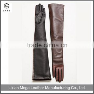 Ladies Western Elbow Long Driving Leather Opera Gloves
