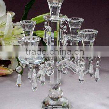 Elegant Crystal base support crystal candle holder with popular designs