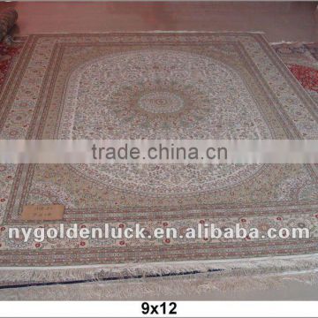 9x12 400L 100% silk carpet hand made