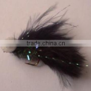 Black and lime fritz booby (Streamer trout Fly)