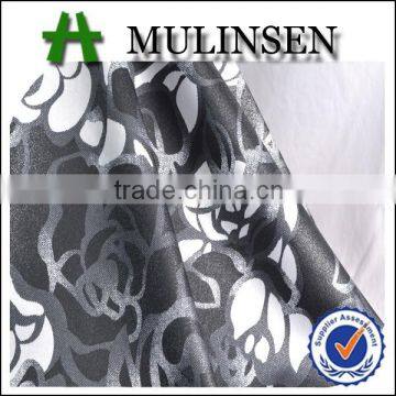 Mulinsen 100 polyest satin with twist hot stamping foil recycle polyest fabric