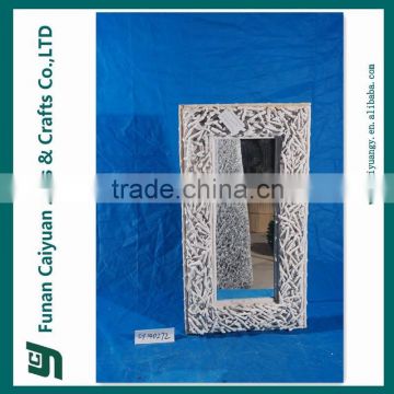 Wooden willow frame handmade home decoration dressing mirror design