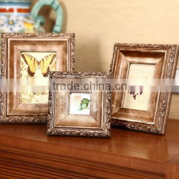 High quality European style table wall Decorative archaistic wooden picture Rahmen Handmade Antique Natural wood photo frame