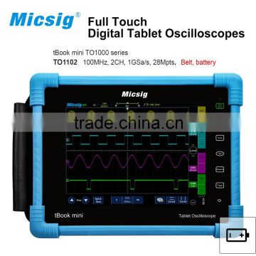 Digital Tablet Oscilloscope TO1102 100MHz 2CH 1 G Sa/s real time sampling rate with battery and belt for Electronic maintance