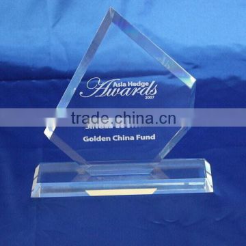 New design high quality clear custom shaped acrylic awards for tabletop