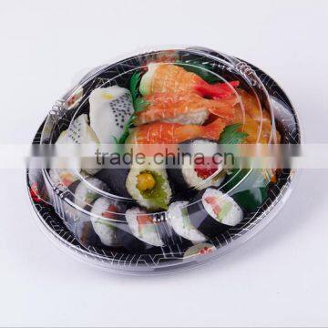 SM1-2105B Round sakura disposable trays,plastic sushi tray party tray container