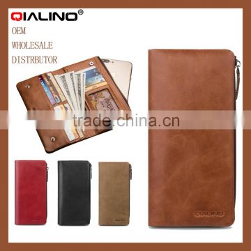 QIALINO Wallet For Cell Phone, For iPhone 6 Fold Wallet Case