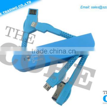 Colorful four in one data cable,usb multi charger data cable,mobile phone data cable