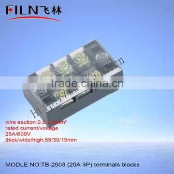 FILN 25A 3P Copper material TB terminal block TB-2503