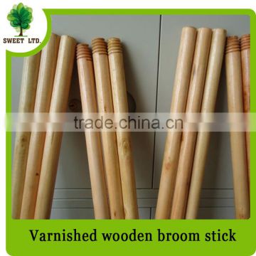 Factory wholesales wooden broom handle stick / Varnished wood broom stick mop handle