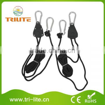 Metal Pulley 1/8" Rope Ratchet Adjustable Grow Light Hangers