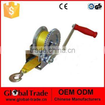 Geared Hand Winch 1800lbs / 810kg Capacity With Webbing Strap New Tool , Manual Winches T0057