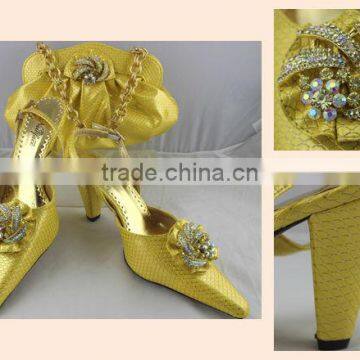 Newest fashion high heels shoes and matching bag MG0070