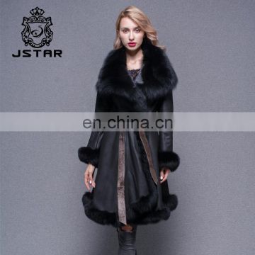 Women coats Black Skirt Style Sheep Fur Coats Double Face Lamb Leather personalized Coat