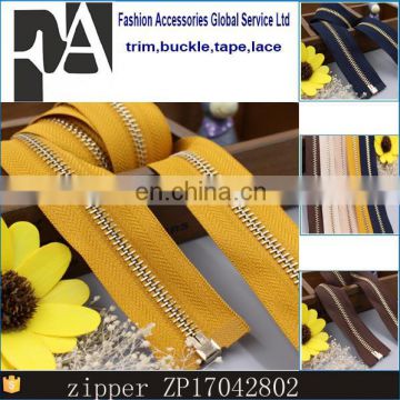 high quality polyester tape metal zipper for jacket