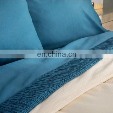 Amazon Hot Sale Luxury 200TC Solid Color Satin Plain Embossed Bedroom Sheet Set For Home