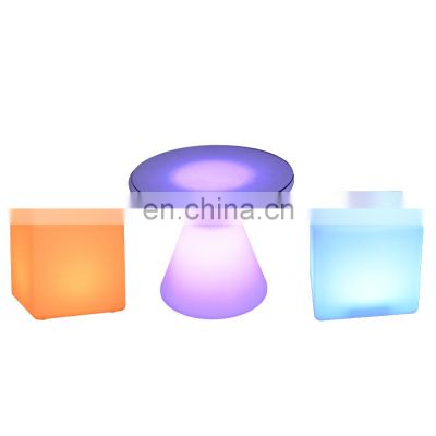 plastic cocktail table cube seating led glow bar furniture mesas para bar chair led cube