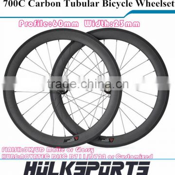 Road bicycle wheel 700c 60mm profile 23mm width carbon road bike tubular wheel carbon Disc tubular wheel wheelset