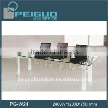 PG-W24 Modern design top glass meeting table design