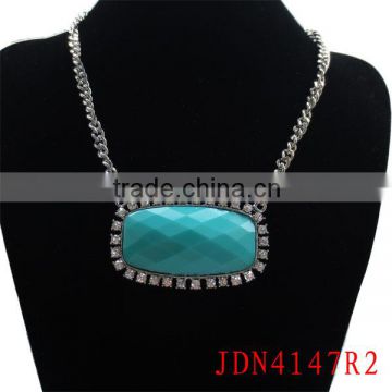 Big Faceted Resin Stone Fashion Statement Necklace