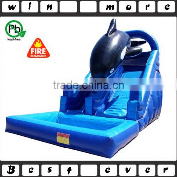18 ft giant inflatable whale water slide, inflatable water slide pool