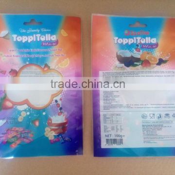Plastic BOPP & CPP Sweets Packaging Bag With Clear Window and Hanging Hole