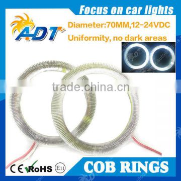 2016 hot selling 70MM 81 LED COB Chip SMD Car Angel Eyes Headlight Bright universal led ring