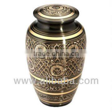 Classic Radiance Black 10" Solid Brass Cremation Urn