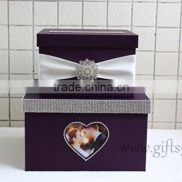 Elegant box for wedding cards with photo frame