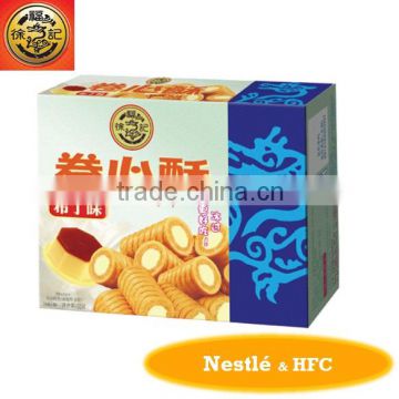 HFC 5351 filled cereal rice rol crackerl, grain snack with pudding flavor