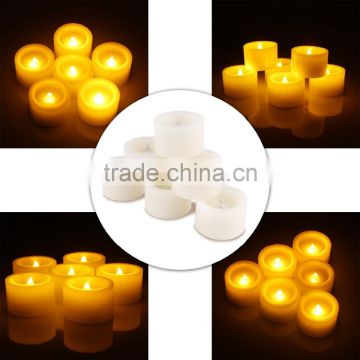Set of 6 Battery Powered LED Tealight Candles Votive Flameless Candles with Timer Function Unscented Romantic Light for Wedding