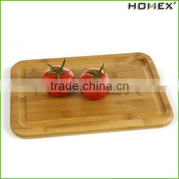 Bamboo vegetable cutting boards with groove Homex_BSCI Factory
