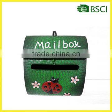 YS14119 Beautiful garden handmade decorative green metal mailbox