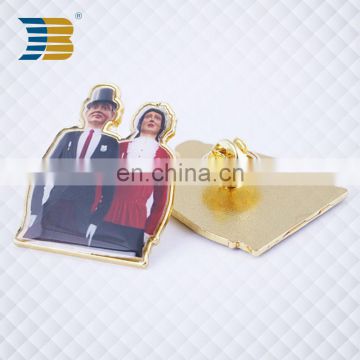 custom metal gold plating print dubai lapel pin badges