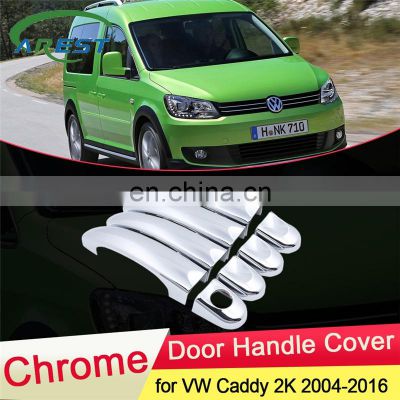 for Volkswagen VW Caddy 2K 2004~2016 Chrome Door Handle Cover Trim Set Car Cap Styling Accessories 2005 2006 2007 2008 2009 2010