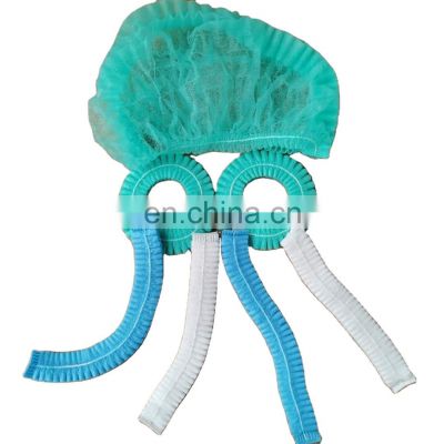 Good quality blue disposable bouffant head mob cap  OEM accepted colorful