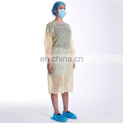 Wholesale Factory Supply Waterproof Isolation Gown Elastic Long Sleeve Medical Non Woven Gowns