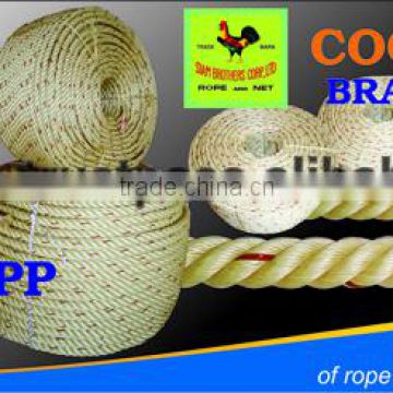 various color 4 strands twisted pp rope diameter 4.0mm to 60mm