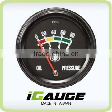 Auto gauge Black Color, 52mm 90' scale Mechanical Gauge, Oil Pressure Gauge