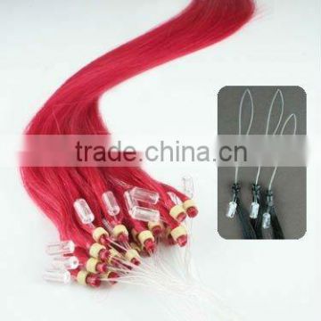 Silky Straight Red Remy Micro Loop Ring Hair Extension
