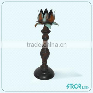 Vintage Iron Table Candle Holder With Flower Shape