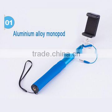 Professional aluminum monopod selfie stick with universal holder