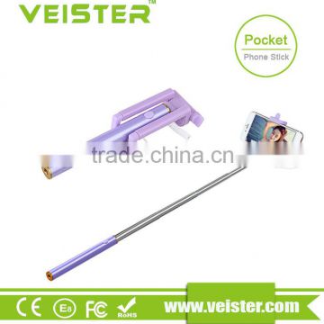 wired selfie stick extendable monopod,cable take pole selfie stick monopod for mobile phone