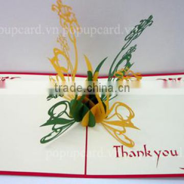 New Cockscomb flower greeting pop up card