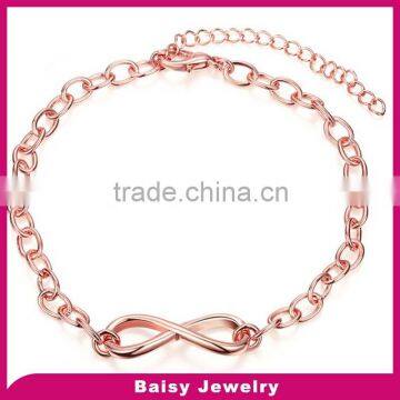 factory price cheap rose gold stainless steel infinity latest friendship bracelet
