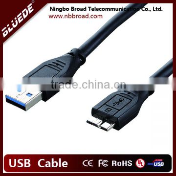 2015 high quality USB 3.0 black cable for samsung galaxy S5 Note 3 / 4